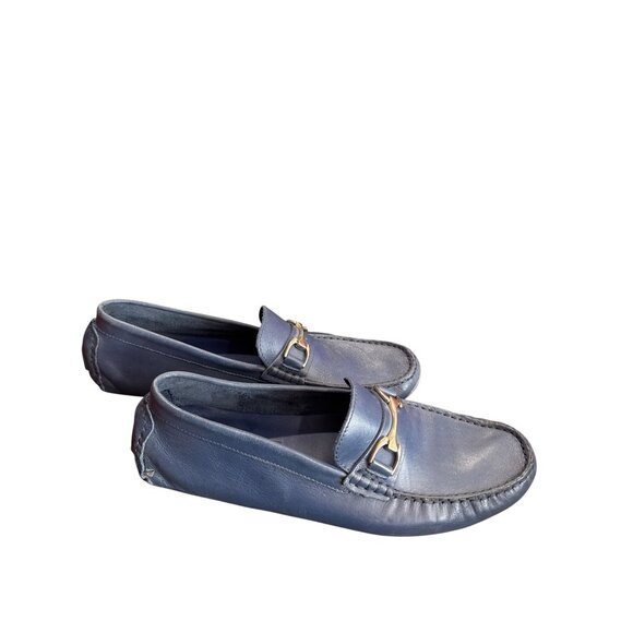 Mercanti Fiorentini Mens Blue Leather Slip-On Loafers Size 10M SKU8117 - Picture 5 of 15